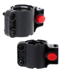 Two Pack Bike Lock Mounting Bracket Holder Frame Mount Replacement Storage Clamp Universal U Lock Clip For Self Coiling Wire Cable Locks And Bicycle Lock, black plastic holders with red button