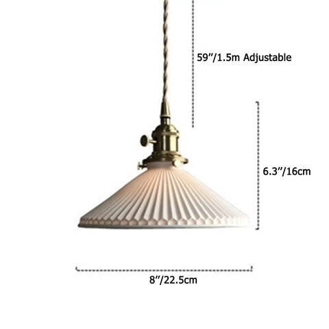 White Ceramic Pendant Light With Brass Socket And Switch Adjustable Hanging Ceiling Lamp For Kitchen Island Or Living Room Dope Modern Lighting Fixture
