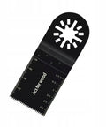 Close-up of an HCS blade from the Pro-Grade Oscillating Tool Accessory Kit 24-Piece Set With OIS Adapter for wood cutting.