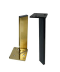 Tough As Nails 4 Pack Stainless Steel Furniture Legs Rock Solid Table Risers For TV Stand Ottoman Cabinet DIY Replacement Metal Feet With Rubber Pads 60 Cm 23.6 Inch black and gold metal table legs side view