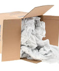 Open box with Virgin White Cotton Rags Fleece And Sweatshirt Material Low Lint 10 Lb Box for heavy-duty cleaning and prep