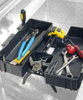 Heavy-Duty Plastic Tool Box Tray For Standard Crossover Tool Boxes Keeps Small Parts Tight And Organized 18 x 15.5 Inches Sold Individually Sliding Tray Accessory with tools