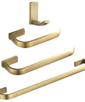 Brass Bathroom Accessories Set With Towel Bar, Towel Holder, Toilet Paper Holder And Robe Hook, Vintage Antique Brushed Brass Finish