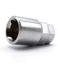 Get Your BMW Rolling Smooth With Heavy Duty Lug Wheel Studs Kit Perfect For E23 E32 E38 E31 M1 Z3 And Z8 Models This Ultimate Replacement Upgrade Bolts Nuts Are Built Solid For Reliable Performance On The Road. chrome steel BMW wheel lug stud nut, front angle