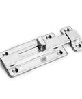 Slide Bolt, Thickened Metal Sliding Bolt for, 2 INCH in stainless steel finish, showing locking mechanism and plates.