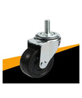 Close-up of a single wheel from Pack Of 4 2.5 Inch Casters Set With M8 M10 M12 Stem Rubber Universal Wheels For Furniture And Cabinets
