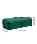Big Boy Green Metal Toolbox with Rugged Carry Handle and Secure Latch Perfect for Garage Organization and Truck Bed Runs Features Plenty of Room to Sort Out Hammer Screwdriver Pliers Drill and More Making Home Repairs and Auto Fixes a Breeze.