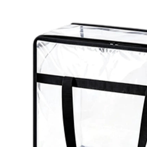 Super Roomy Clear Zippered Storage Bags With Heavy Duty Handles And Full Transparent Panels for organizing and packing.