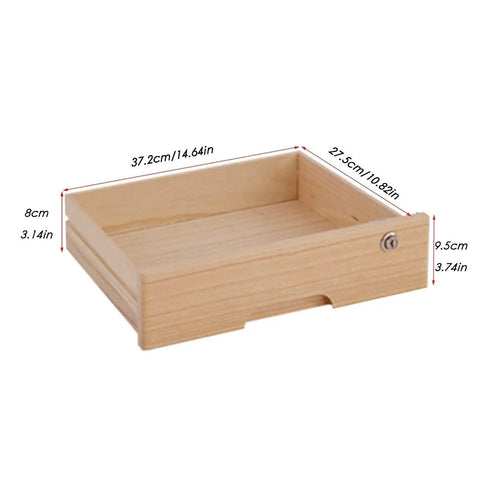 Solid Wood Desktop File Cabinet With Lockable Drawers, White Desk Organizer dimensions in centimeters and inches