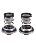 Upgrade Your Scooter Game With This Heavy Duty Motorcycle Engine Oil Filter Drain Plug Kit For GY6 50 CC And 150cc Engines To Keep Things Running Smoothly Like A Dream. Two metal oil filter drain plugs with mesh screens and springs for GY6 50cc and 150cc scooters.