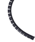 Flexible Black Spiral Cable Wrap For Cord Management 20mm Plastic Wire Sleeve neatly curved for organized cable management.