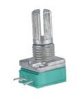Metal potentiometer from the Airband Radio Receiver 118-136MHz AM Crystal Clear Reception DIY Kit with a green base.