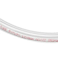12mm OD 8mm ID clear PU pneumatic hose with printed specifications, close-up view