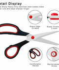 Two Pack 7.5 Inch All Purpose Scissors For Office And Home Use Soft Grip Handles Durable Stainless Steel Blades Detail View