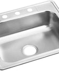 Dayton 25 By 22 Inch Single Bowl Drop-In Stainless Steel Kitchen Sink Satin Finish ADA Compatible Easy Drop-In Install