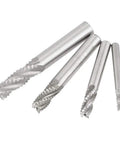 Roughing End Mills Set Of 4 High Speed Steel Milling Cutters For CNC Router Bits With Four Flutes Ideal For Slot Milling Hole Cutting Finishing
