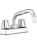Lynden Utility Laundry Sink Faucet With Swivel Stainless Steel Spout, Hot Cold Knobs, Garden Hose Threaded Adapter, Chrome Plating Over Plastic