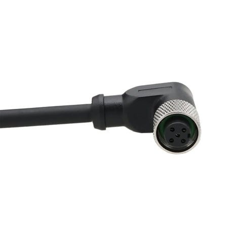 M12 A Coded 5 Pin Female Actuator Sensor Data Cable with Right Angle Connector, Open End Bare Wire Leads for DeviceNet, 20m