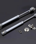 Heavy Duty Gas Hydraulic Struts Pair Delivering Smooth Soft Close Assist For Sturdy Flip Doors And Large Toy Box Lids with installation hardware.