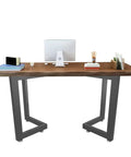 Badass Heavy Duty Metal Table Legs For DIY Coffee Desk And Dining Surfaces Rustproof Steel Tube Stands With Hardware Paintable Industrial Base supporting a wooden desk.