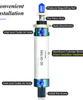 Diagram of Beefy Pneumatic Air Cylinder 40mm Bore 50mm Stroke Double Acting With Y Connector And Two 8mm Fittings MAL40x50 Aluminum Body