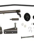 Clutch Linkage Kit For CJ Jeep Vehicles Transmission And Transaxle Manual Gearbox Direct Replacement Black And Silver Build High Quality Components Durable And Reliable Install Easy Yet Strong. kit parts on white background