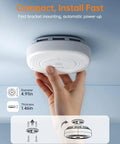 Smoke And Carbon Monoxide Detector Combo With 10 Year Sealed Battery End Of Life Alert No Battery Changes Ever Keeps Your Home Safe And Sound With Easy Install No Battery Replacements Required on ceiling, 4.91in diameter, 1.46in thick