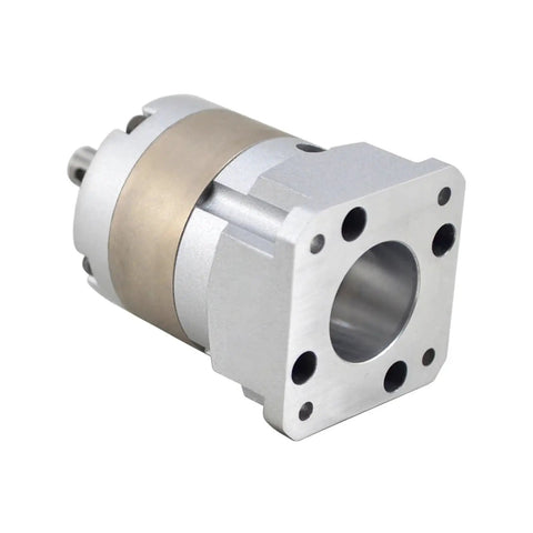 Heavy Duty Nema 17 Planetary Gearbox For Precision Stepper Motors Featuring A Slick 10 To 1 Speed Reducer Ratio And Tough As Nails 5mm Input Shaft With Sturdy Mounting Hardware, detailed side view.