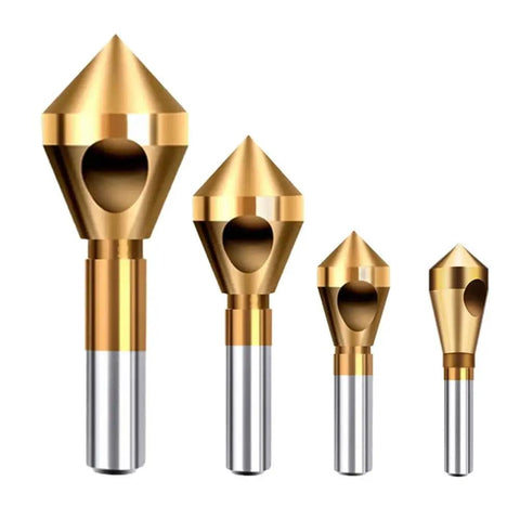 Badass 10mm Deburring And Countersink Drill Bits Made From High Speed Steel With Slick Spiral Flutes For Tough Cutting Across Metal Wood And Plastic Shop Rigs Without Clogging Or Kick Back, showcasing multiple sizes.