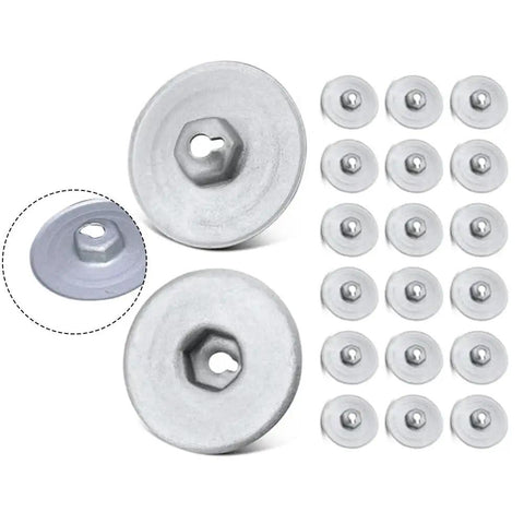 Heat Shield Repair Kit With 30mm Sheet Metal Nut Fasteners, 20 piece car hardware set for quick heat shield fix, large and small view