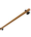 Top Shelf Pine Handrail Kit With A Round Solid Build Measuring 270 Cm, Heavy Duty Deck Railing for patios, showing round wood rail and iron mounts.