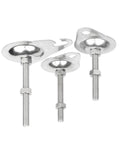 Rock Solid Adjustable Leveling Feet M8 To M16 Thread 304 Stainless Steel set of three, featuring elliptical mounts for furniture support.