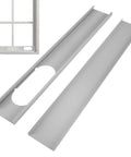 Two Piece Window Plate Assembly For Sliding Windows, Well Insulated Air Barrier, Versatile AC Window Plate Components For Homeowners, Ready For Quick Install, Durable Metal Finish, white aluminum alloy panels
