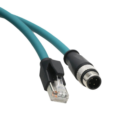 Ethernet M12 D Coded To RJ45 Cable 4 Pin Plug and Play Profinet Network 1 Meter for Keyence SICK sensors close-up