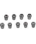 Nine carbon steel spring collets from Morse Taper Connecting Shaft Set With Spring Clamps And Carbon Steel Collet Chuck Pro Grade Drill Chuck Kit