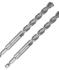 Masonry drill bits, two 1/2-inch, 6-inch length, carbide-tipped, side-by-side view.