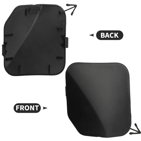 Front Tow Hook Cover Replacement For Pathfinder 2013 2014 2015 2016, Durable Plastic Weather Resistant Shield, Easy Install, Direct Replacement Part 622A0-3KA0A, front and back view.