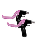 Pink Kids Bike Brake Lever Set for Small Hands Easy Three Finger Pinch Handle Childrens Bicycle Brake Lever for Safer Stopping