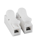 White 100 Pack CH2 Spring Wire Connectors For Electrical Wiring, Quick Clamp Terminal Blocks, DIY use, 0.5-2.5mm² range.