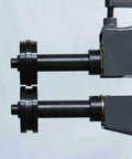 Flat Bead Kit Steel Die Pro Grade For RM 36 installed with multiple bead dies close-up, black steel, for metalworking projects.