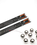 16 Inch Push To Open Drawer Slides Side Mount Ball Bearing Rails With Full Extension Cabinet Drawer Runners 100lb Load Capacity Black 1 Pair Rebound Open System For Easy Access with visible ball bearings