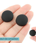 Round Doorbell Button Replacement Kit With Screws For Video Doorbells Black Finish No Brainer Install Fix Cracked Button in hand