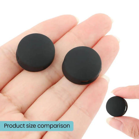 Round Doorbell Button Replacement Kit With Screws For Video Doorbells Black Finish No Brainer Install Fix Cracked Button in hand
