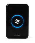 Front view of Dual Frequency RFID Reader In A Built Tough Metal Case Delivers Long Range 125KHz And 13.56MHz Read Capabilities