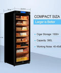 Beefy 380L Electric Cigar Humidor With Precise Temperature And Humidity Control Cedar Wood Shelves Hygrometer Cooling And Aging Cabinet