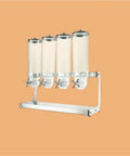 Straight Shooter Stainless Steel Oatmeal Dispenser With Ridiculously Smooth Silicone Rubber Roller And Big Time Grain Bucket for easy bulk grain storage.