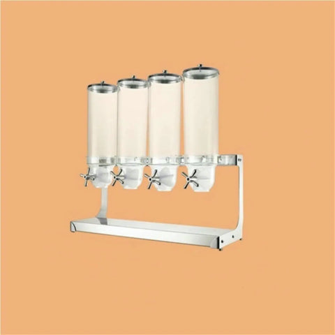 Straight Shooter Stainless Steel Oatmeal Dispenser With Ridiculously Smooth Silicone Rubber Roller And Big Time Grain Bucket for easy bulk grain storage.