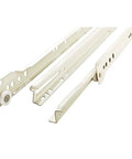 Self Closing 12 Inch Bottom Mount Drawer Slides Durable White Epoxy Finish Built Tough Stamped Steel Track Smooth As Butter Glide Action Handles.