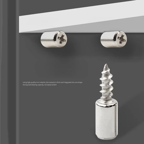 Heavy Duty Brass Shelf Pegs Set 20 Pieces Bookcase Pins With Integrated Tapping Screws on dark background