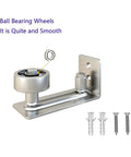Stainless Steel Sliding Barn Door Floor Guide Wall Mounted Flush Mount Stay Roller With Bottom Adjustable Roller For Quiet Smooth Sliding 8 Installation Styles No Floor Drilling Required Easy Wall Fix Durable Hardware